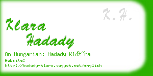 klara hadady business card